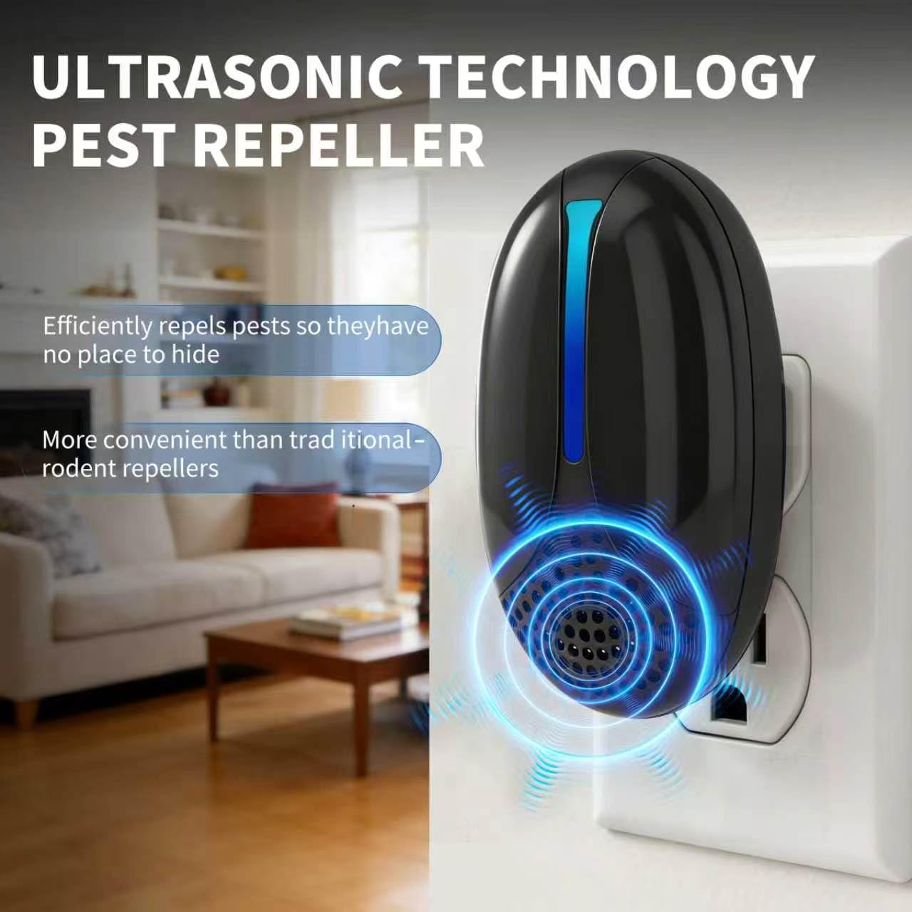 2026 Upgraded Ultrasonic Repeller Pest Indoor, Mouse Traps Repellent Insect Plug in, Pest Control Ant,Roach,Rodent, Mouse, Bugs, Mosquito, Spider, for Home, Office, Store 3 Mode Switching, 6 Packs