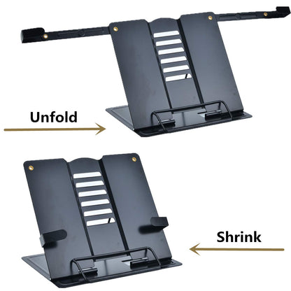 Citmage Desk Book Stand Document Holder Heavy Duty Metal Reading Stand Black for Book Magazine Menu iPad Music Score Speech Draft with 6 Adjustable Positions (Upgrade Edition)