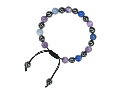 Amazing Gemstone Stop Drinking Alcohol Manifestation Bracelet - Lepidolite Blue Aventurine Hematite Bracelet Set for Men Women Healing Calming Anxiety Stress Relief Gifts(Adjustable)