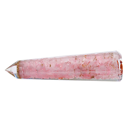 Amazing Gemstone Rose Quartz Orgonite Orgone Crystal Towers - Large 4.5" Orgonite Crystal Wand Obelisk Tower Point for Meditation, Crystals and Healing Stones Gift and Protection