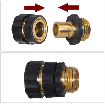 Cbumane Garden Hose Fitting Quick Connector, 3/4 Inch Male and Female Garden Hose Fitting Quick Connector ，Garden Hose Connector(4 Set)