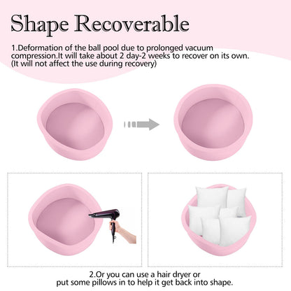SHJADE Ball Pit for Toddlers, 35.4"x 11.8" Foam Ball Pits, Indoor Soft Round Baby Playpen for Children, Ideal Gift for Toddlers, Pink, (Balls not Included)