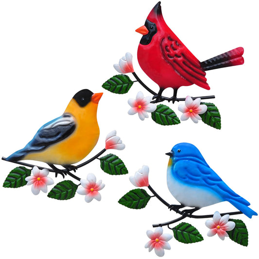 Yonivexis Metal Bird Wall Art Decor 3D Outdoor Sculpture Outdoor Hanging Decor Metal Wall Decor Suitable for Gardens Fence Patio Living Room Bedroom Yard Decor.