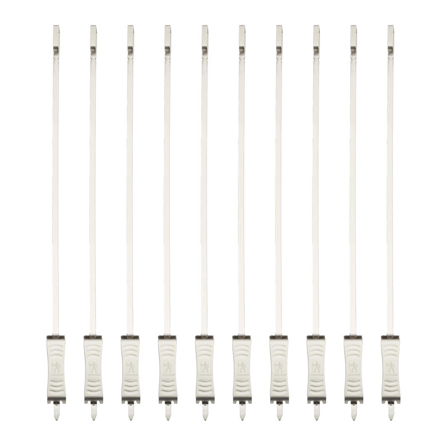 HENCKELS BBQ 10-pc Stainless Steel Skewer Set, Grilling Skewers with Food Slider, Durable Metal Kebab Sticks for Outdoor Grill, Reusable and Dishwasher Safe