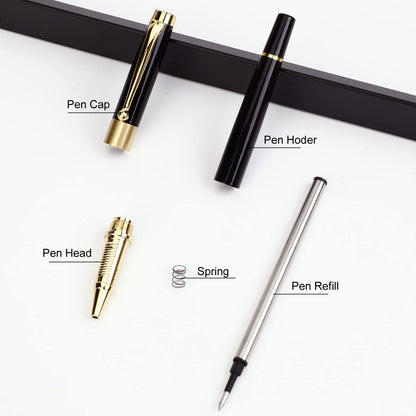 YIVONKA Ballpoint Pen Black Refill,Luxury Ballpoint Line width 0.5mm,Best Ball Pen Gift Set for Men & Women Professional Executive,Office,Nice BallPens Classy Gift Box (Black)