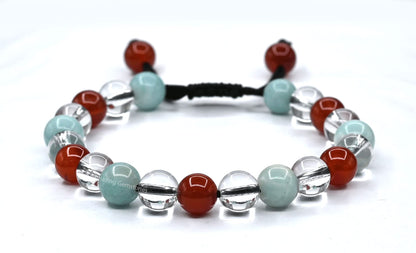 Amazing Gemstone Creativity Manifestation Bracelet - Clear Quartz Amazonite Carnelian Set for Men Women Healing Calming Anxiety Stress Relief Gifts Pulseras Para Hombres Mujer Stocking Stuffers