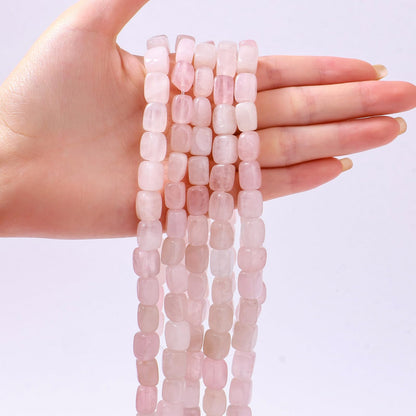 Natural Large Rose Quartz Cube Stone Beads 8x11mm 38cm/str Loose Semi Gemstone Stone Square Beads for Making Bracelets Necklace