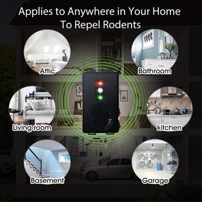 Under Hood Animal Car Repeller Battery Operated Rodent Electronic Repellent Ultra Sonic Rat Strobe Light Mouse Repelling Device for Pest in Car 2 Pack