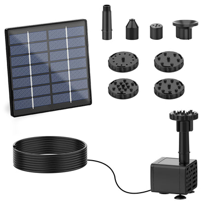 AISITIN Solar Water Pump for Outdoor Features, 2026 Upgraded DIY Fountain Kit With 6 Nozzles, 9.8ft Power Cord, for Bird Bath, Ponds, Garden, Fish Tank Solar Powered Water Fountain Pump