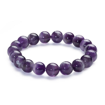 APERCEVOIR Natural Amethyst Bracelet for Women, Men - Handmade 10mm Dream Crystal Beads, Healing & Calming Energy Gemstone Jewelry, Elegant Gift for Birthday, Anniversary, or Meditation