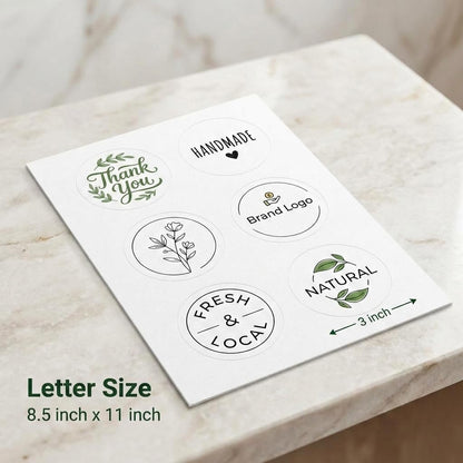 Gemsroyal 3" Round Labels Printable, Matte White Circle Stickers for Inkjet & Laser Printer, Permanent Adhesive Blank Sticker Paper, 40 Sheets, 240 Labels, for Product Merchandising, Favors and Crafts