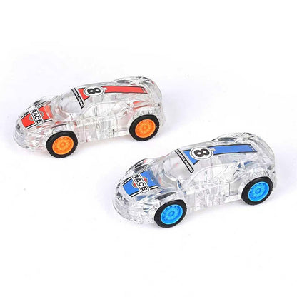 ZOHANINDL LED Light Up Pull Back Car Toys,Race Cars Toy (2 Pack),Car Body Glows-Batteries Included,Suitable for Toddlers 3 4 5 6 7 8 Year Old Kids for Boys and Girls Birthday Party Gift