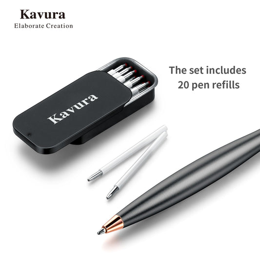 Kavura Metal Gravity Spinner Pen – Crafted with Japanese Precision, Anodized for a Sleek Metallic Finish – Relieves Stress & Sparks Creativity – Elegant Gift for Professionals and Graduates (Black)