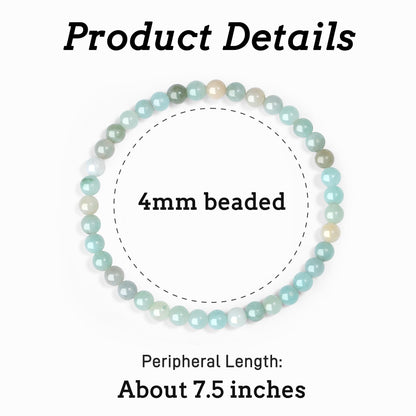 MAIBAOTA Amazonite Bracelet for Women, 4 mm Natural Stone Bracelets