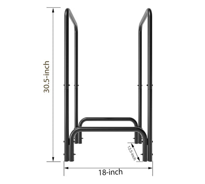 Kingson Firewood Rack Log Holder for Indoor Outdoor Fireplace Black Detachable Firewood Storage Log Storage Holder