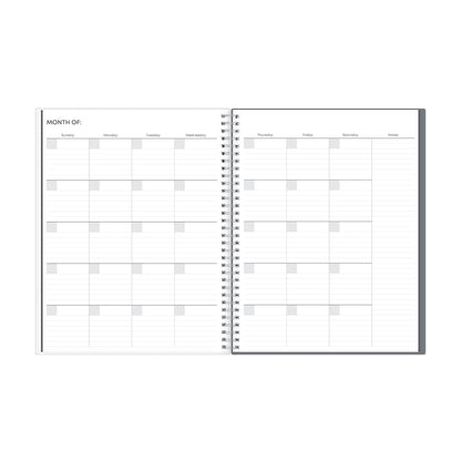 Blue Sky Note Taking Planner, Undated Planning Calendar, Monthly Layout, 8.5" x 11", Flexible Cover, With 120 Lined Notebook Pages, Durable Twin Wire Binding, Includes Snap In Bookmark, Zenra