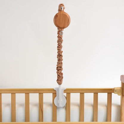 HLEEDUO Crib Mobile arm with Music Box, Baby Mobile arm with Motor Spinner.28 Inch Wooden Universal Mobile arm for Crib Nursery Decor Mobile arm. Nursery Mobile Attachment.