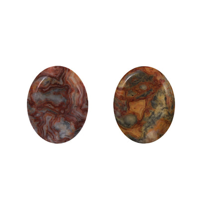 Chakra Worry Stones for Anxiety Crystal Thumb Palm Stone Handcarved Polished Oval Gemstone Chakra Decor Thoughtful Gifts 2PCS (Crazy Lace)