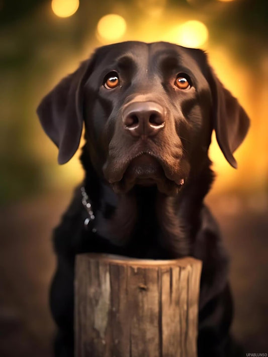 Black Labrador with Eyes Diamond Painting, Labrador Dog Diamond Painting Kits, 5D DIY Diamond Painting Kits for Adults, for Room Home Wall Decor Gift 12x16 inch