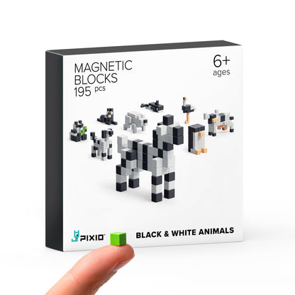 PIXIO Mini Magnetic Blocks & Magnetic Cubes for Kids – Tiny Magnets for Crafts, STEM Building Set, Sensory Learning Toys, Creative Construction Kit with Animal Figures, Ages 6+