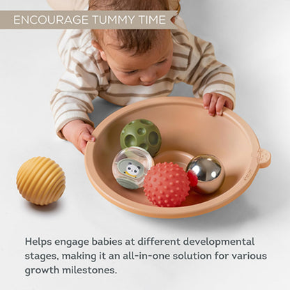 Taf Toys Tummy Time Play Tray with 5 Sensory Balls for Babies 3-6 Months - Interactive Baby Ball Toy - Enhances Motor Skills, Hand-Eye Coordination - Fun Toddler Ball Toys for Toddlers 1-3