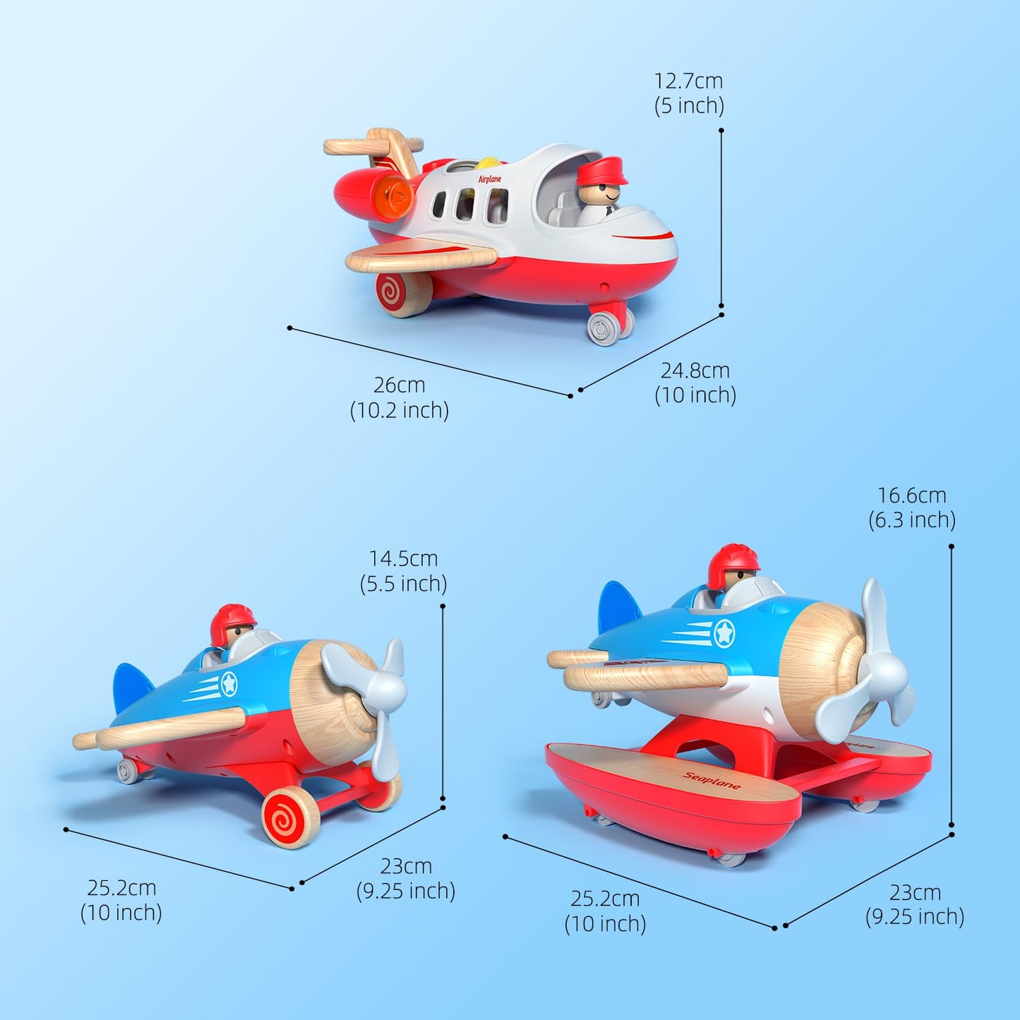 Wanborns Kids Airplane Toy with Sound and Light, Mini Airliner for 18 Months to 5 Years Old Boys Gift