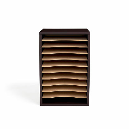 Safco Products Vertical Desktop Sorter, 11 Compartment, Black