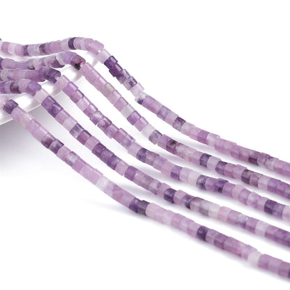 BEADIA Natural Light Amethyst Spacer Beads Caps Flat Round Loose Beads for Beading Jewelry Making 3mmx2mm 38cm