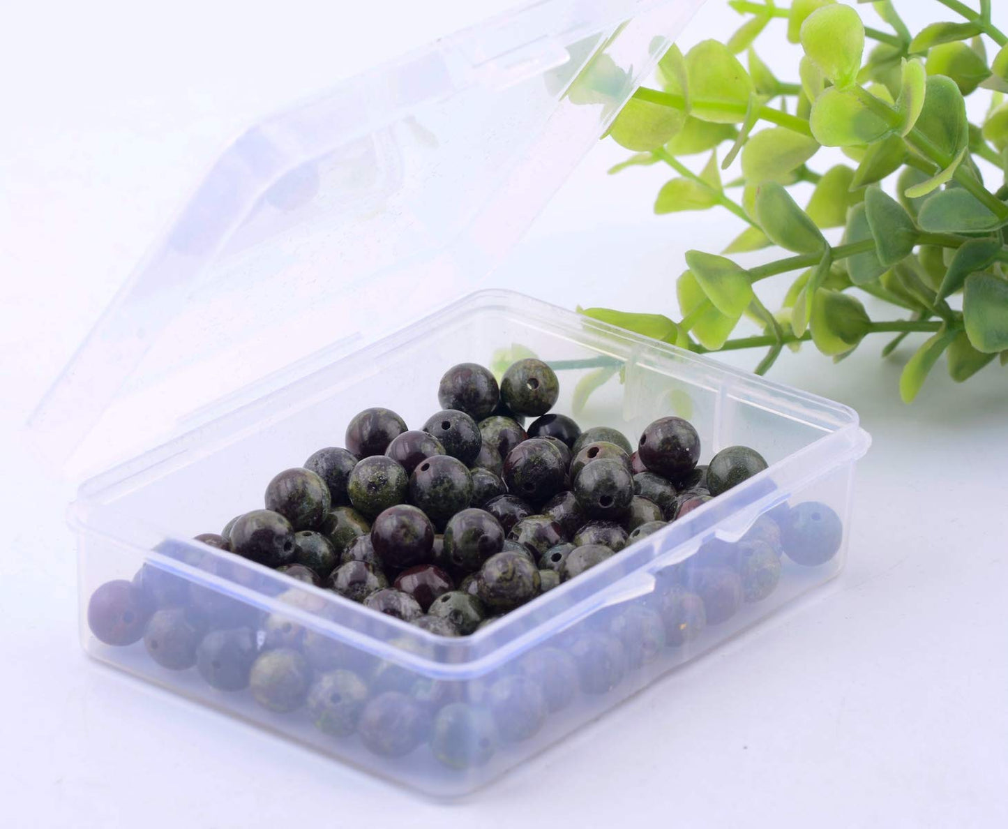 Natural Stone Beads 100pcs 10mm Dragon Blood Stone Round Genuine Stone Beading Loose Gemstone DIY Smooth Beads for Bracelet Necklace Earrings Jewelry Making (Dragon Blood Stone Red, 10mm)