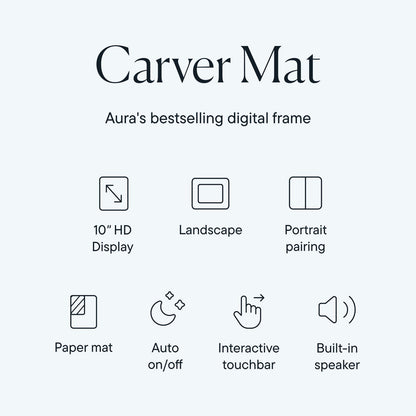 Aura Digital Picture Frame - 10.1" HD Mat Display | Wirecutter's Best Digital Frame for Gifting | Text Photos Directly to Your Frame from Anywhere | Quick & Easy Setup Over WiFi - Free App | No Fees