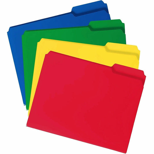 Smead Poly File Folder, 1/3-Cut- Tab Letter Size, Assorted Colors, 24 per Box (10500)