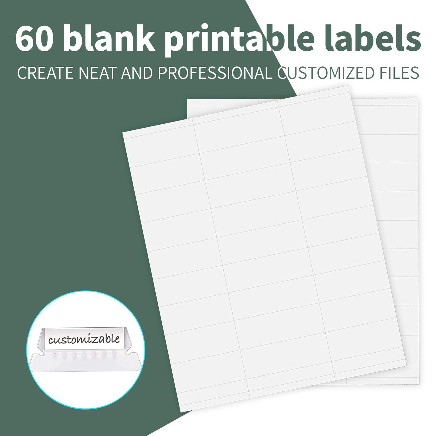 HERKKA Extra Capacity Hanging File Folders, 60 Pack Reinforced Letter Size Hanging Folders with Heavy Duty 2 Inch Expansion, Designed for Bulky Files, Medical Charts, Green