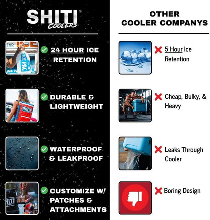 SHITI Coolers Cooler for Camping, Travel, Beach, Soft Lunch Box for Food, Drinks & Ice, Portable, Waterproof 24 Hr Insulated Bag with Shoulder Straps, Customizable (The Daytripper, 15 Can Cooler)