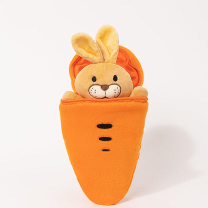 unsnurnoch Carrot Plush Toy with Bunny Inside 11" - Interactive Zipper Design, Rabbit Stuffed Animal, Cute Easter Gift & Home Decor, Soft Bunny Stuffed Animal for Kids & Collectors