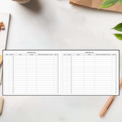 Visitors Register Book - Visitor Log Book with 120 Pages, 9" X 7", Black Hardbound Cover, Wedding Reception and Events Reception Supplies
