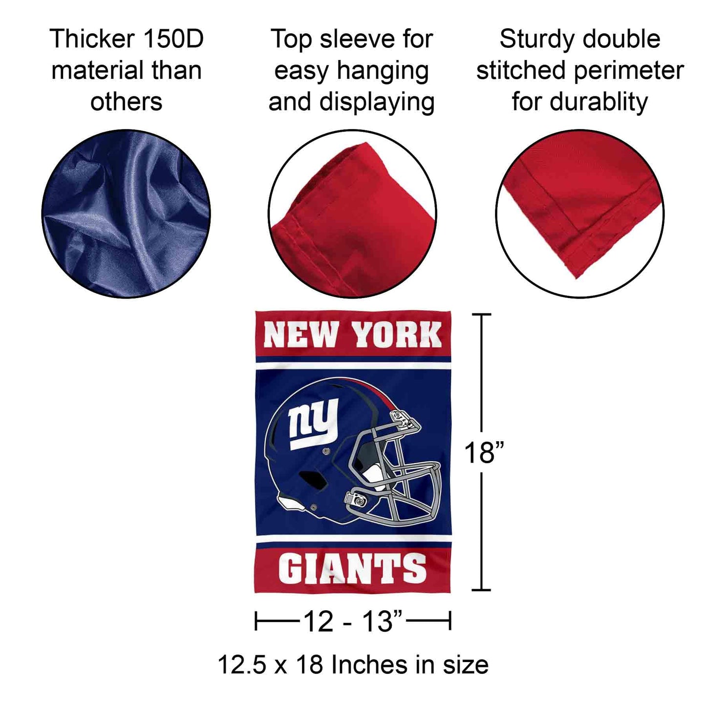 New York Giants Helmet Double Sided Garden Banner Flag