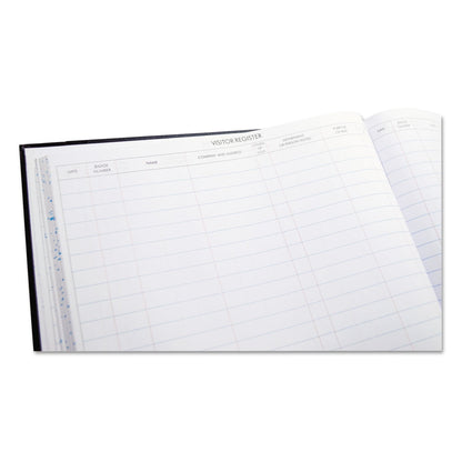 Wilson Jones S491 Detailed Visitor Register Book, Black Cover, 208 Ruled Pages, 9 1/2 x 12 1/4
