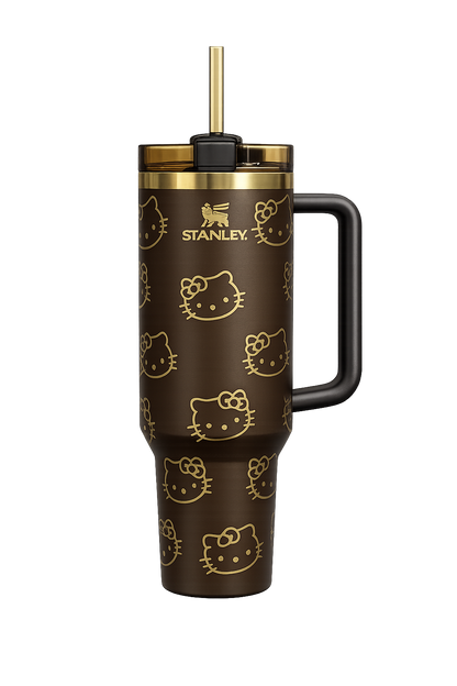 Stanley x Hello Kitty Quencher H2.0 FlowState Tumbler – Chocolate Brown Limited Edition Insulated Travel Mug with Handle & Straw