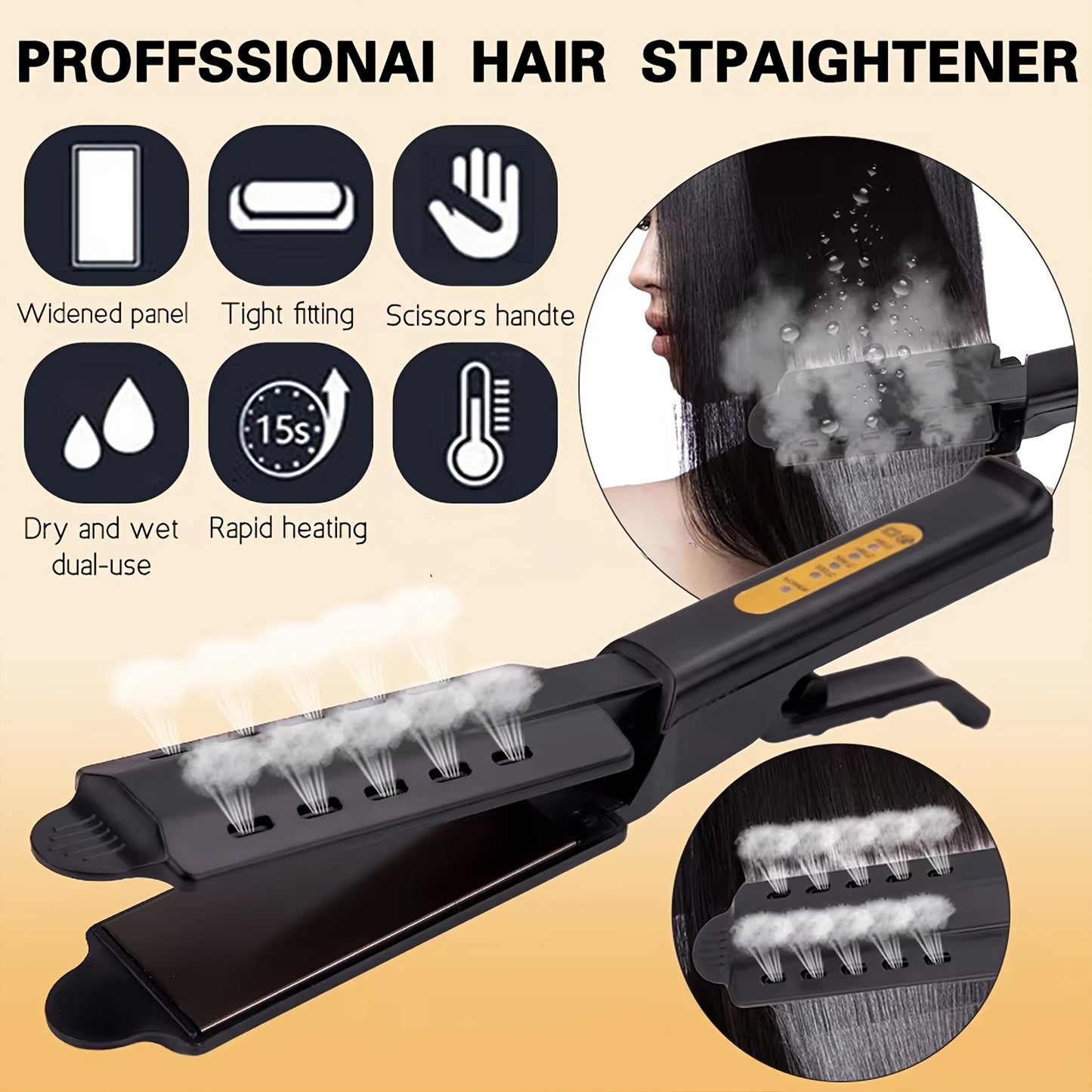 3pcs/1pc Professional Hair Styling Kit, Hair Straightener, Curling Iron with Flat Iron, V-Shaped Hair Brush for Salon, Travel, Home Use, Delicate And Lightweight for All Hair Types, Hair Tools, Holiday Gifts