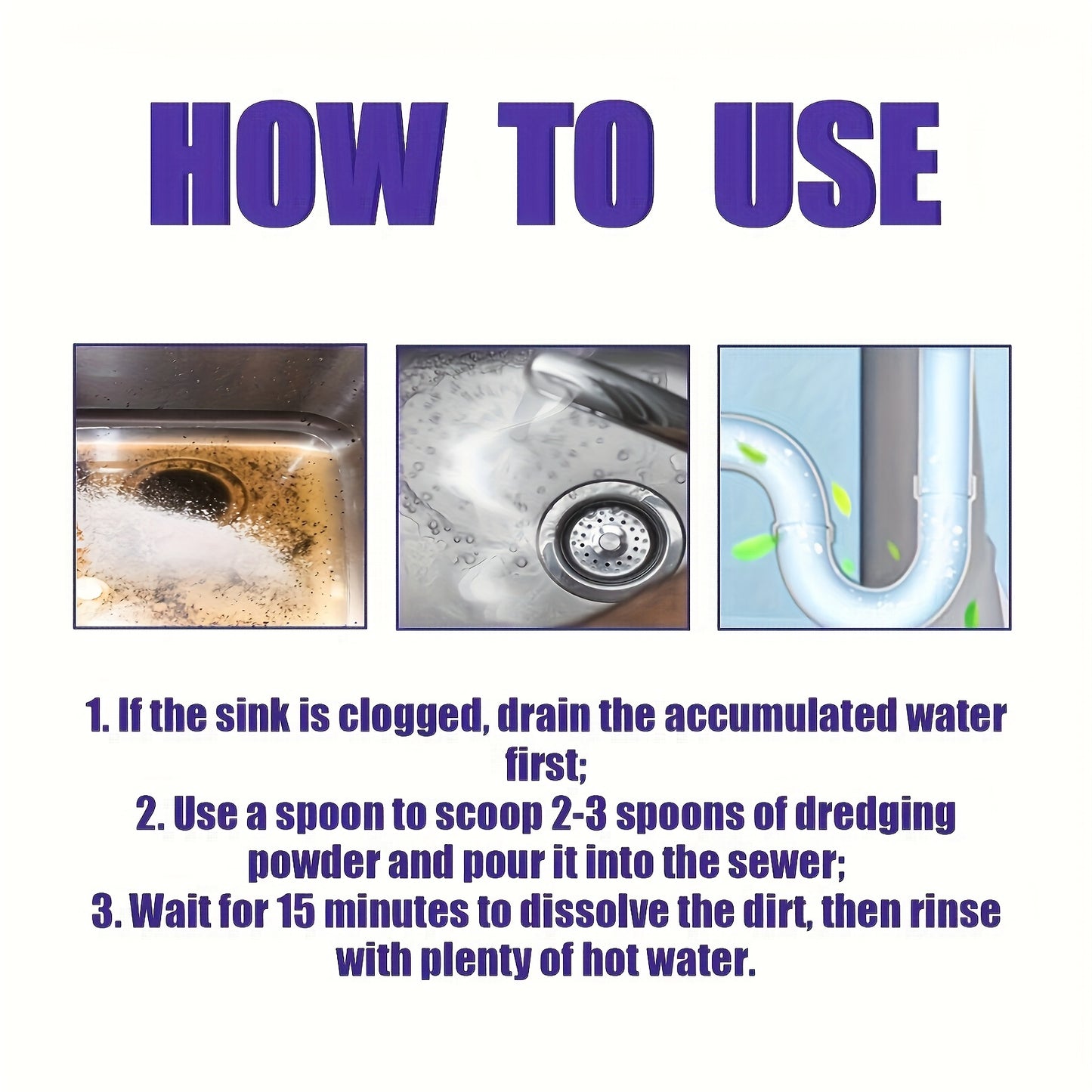 Powerful Duct Unclogger, Powerful Duct Cleaner, Quick Kitchen Toilet Duct Cleaning Tool, All Round Powerful Cleaning Tool for Home Use