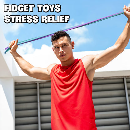 Fidget Sensory Autism Toys Kids - Textured Stretchy Strings for Adults ADHD Children Stress, Flexible & Durable Quiet Fidgets for Classroom Office, Easter Stuffers Gifts Teens Boys Girls