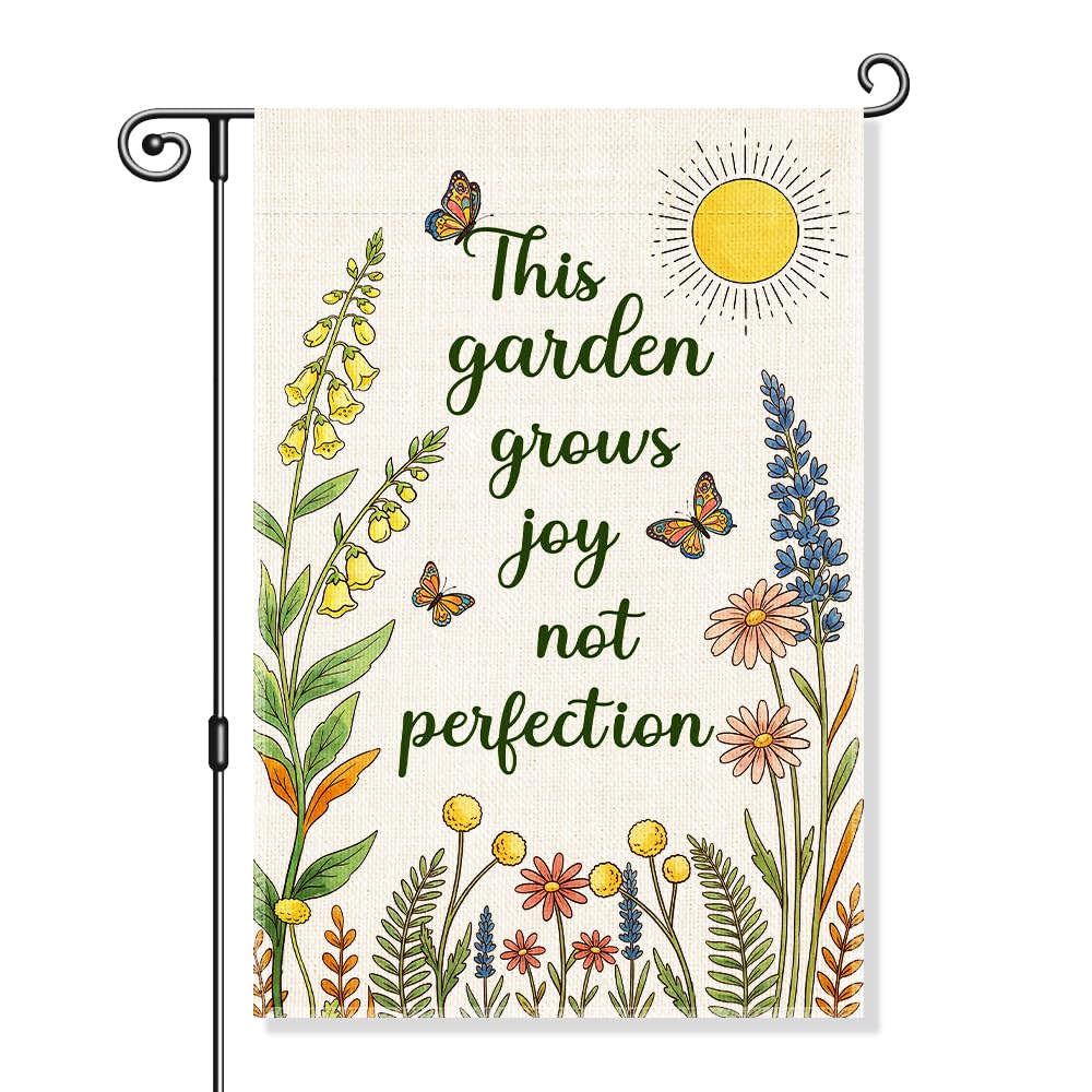 Gkodw Garden Flag, Funny Welcome Yard Flag for Outside, Religious Garden Gifts, Christian Yard Sign Home Décor, Christian Bible Musical Notes Flag (Beige2)