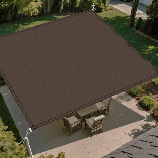 Rectangle Waterproof Sun Shade Sail Canopy Awning Shelter Fabric Screen 9'9"x13' 95% UV Blockage UV & Water Resistant for Outdoor Patio Garden Carport