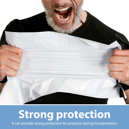 Metronic Poly Mailers 14.5x19 200 Pcs | Large Shipping Bags for Clothing | Strong Adhensive Mailing Bags for Small Business, Shipping Envelopes Bags, Tear-resistant Package Bags White