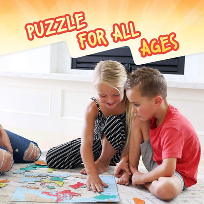 GeoToys GeoPuzzle, Country Jigsaw Puzzles Set of 6, Geography Game & Map Puzzle, Educational Games & Kids Learning Activities, Puzzle Gifts for Children Ages 6-9, Fun Learning Toys for Kids