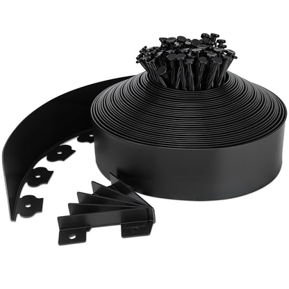 Landscape Edging 4 Inch Tall 80 FT, Garden Edging for Landscaping with 90 Pcs Anchoring Spikes & 5 Connectors, Flexible Garden Border Edging for Landscaping, Yard Lawn, Flower Beds
