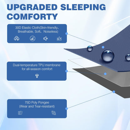 OUTSKIRT Ultralight Self Inflating Sleeping Pad, 4" Thick Camping Mattress with Pump Pack, 9.5 R-Value Insulated Sleeping Mat, Portable Camping Bed for Tent, Car, Truck or Van, 4 Season Camp Mattress