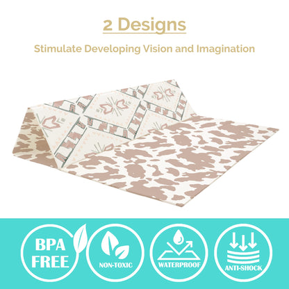 JumpOff Jo Foldable Foam Play Mat – Large Waterproof Baby & Toddler Activity Floor Mat, Double-Sided 70 x 59 Inch Play Surface - Westbound