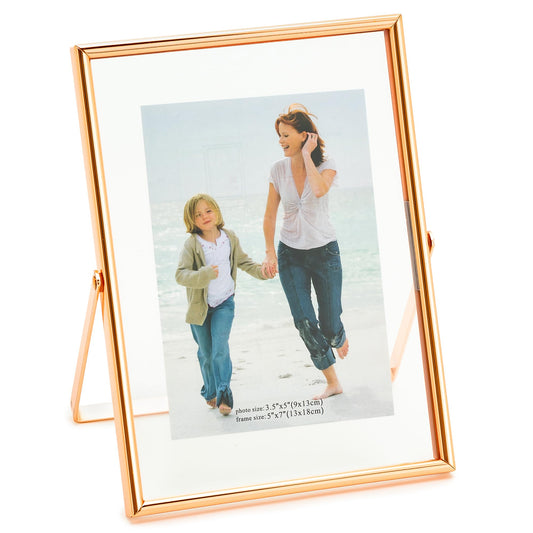 Calculs Rose Gold Floating Frame Vertical Shelf Picture Frame Tabletop Rose Gold Sign Photobooth Place Card/Menu Holder for Wedding, Party, Ceremony or Home Décor