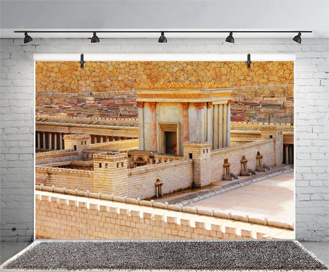 15x8ft Ancient Old City Battlement Scenery Backdrop Ancient Jerusalem Second Temple Photography Background The Holy Land Holiday Tour Landmark Wallpaper Adults Kids Portrait Photo Booth Banner Props